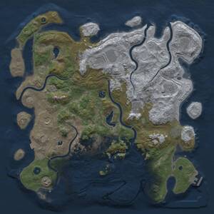 Thumbnail Rust Map: Procedural Map, Size: 4500, Seed: 1333749967, 17 Monuments