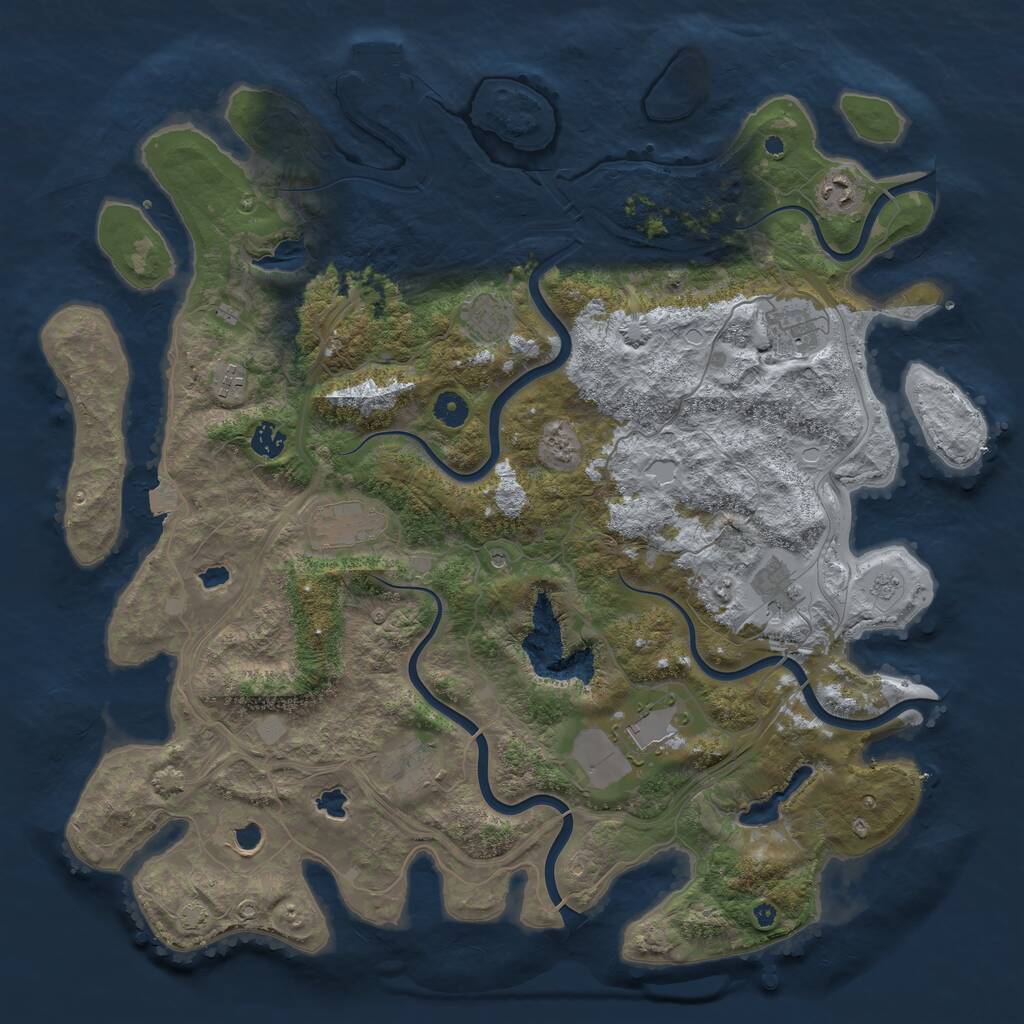 Rust Map: Procedural Map, Size: 4500, Seed: 470083950, 15 Monuments