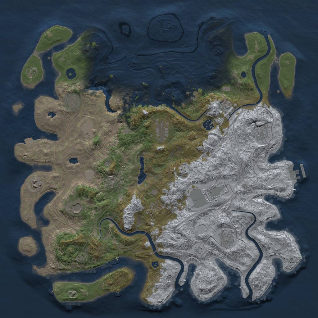 Rust Map: Procedural Map, Size: 4500, Seed: 1811873835, 16 Monuments