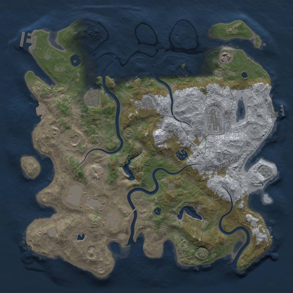Rust Map: Procedural Map, Size: 4000, Seed: 1582051775, 15 Monuments