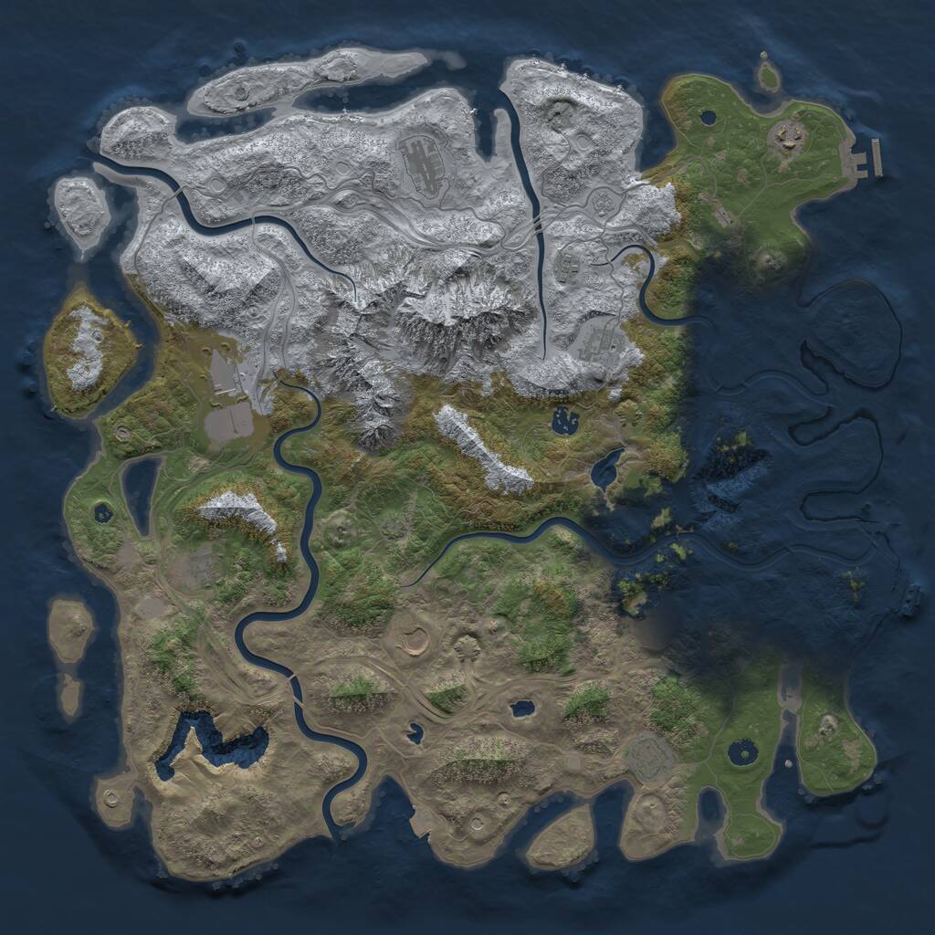 Rust Map: Procedural Map, Size: 5000, Seed: 319831081, 16 Monuments