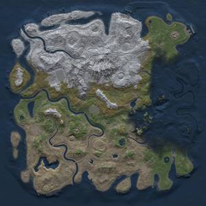 Thumbnail Rust Map: Procedural Map, Size: 5000, Seed: 319831081, 16 Monuments