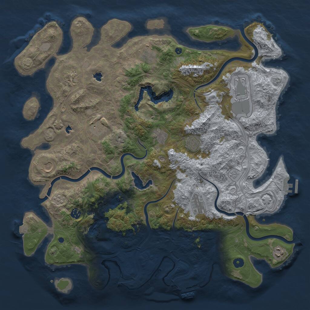 Rust Map: Procedural Map, Size: 4500, Seed: 676541859, 17 Monuments