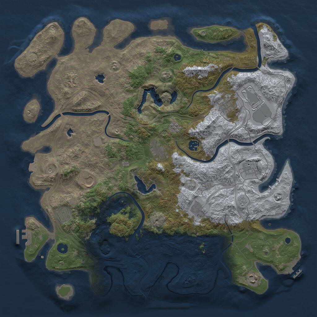 Rust Map: Procedural Map, Size: 4500, Seed: 676541859, 17 Monuments