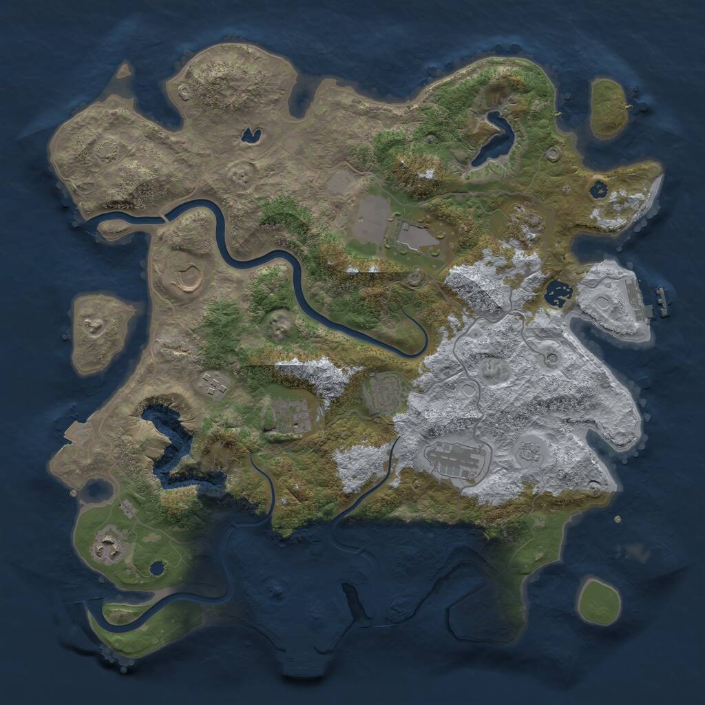 Rust Map: Procedural Map, Size: 4000, Seed: 1678473639, 15 Monuments