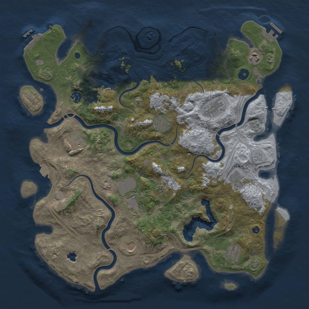 Rust Map: Procedural Map, Size: 4250, Seed: 693533362, 17 Monuments