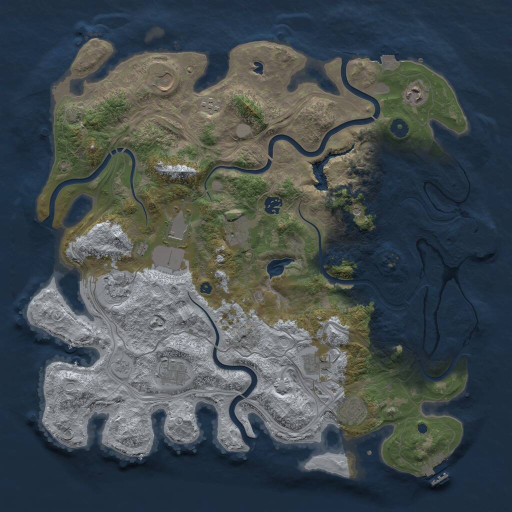 Rust Map: Procedural Map, Size: 4250, Seed: 687528629, 16 Monuments