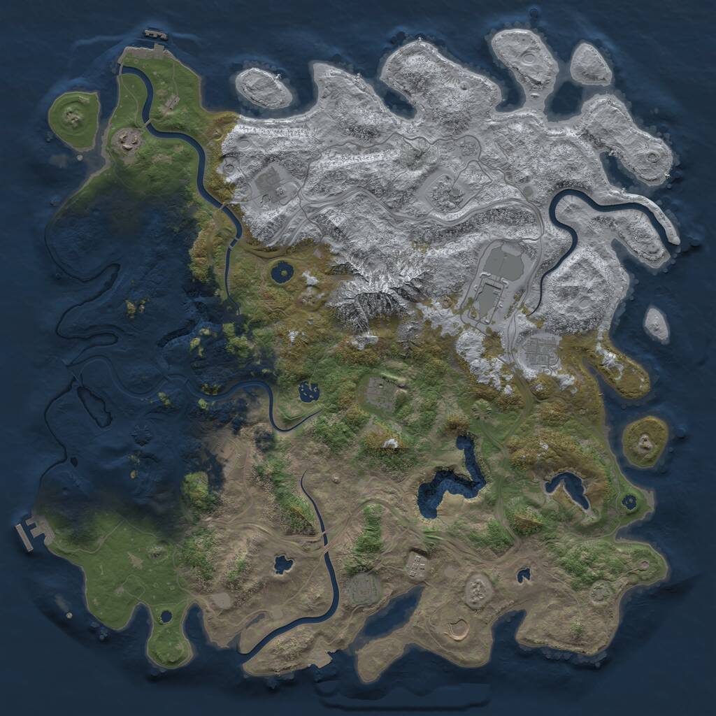 Rust Map: Procedural Map, Size: 5000, Seed: 839897068, 17 Monuments