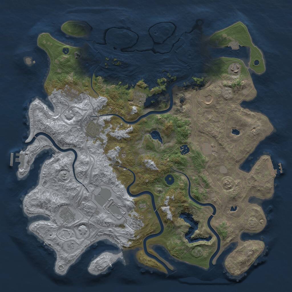 Rust Map: Procedural Map, Size: 4500, Seed: 425867486, 17 Monuments