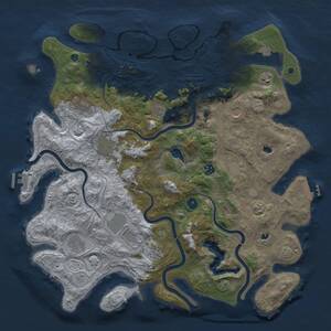 Thumbnail Rust Map: Procedural Map, Size: 4500, Seed: 425867486, 17 Monuments
