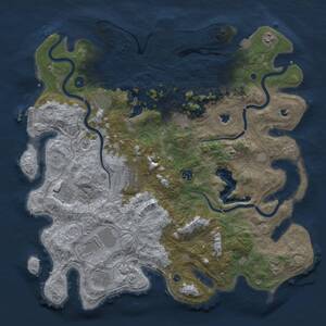 Thumbnail Rust Map: Procedural Map, Size: 4500, Seed: 708964042, 16 Monuments