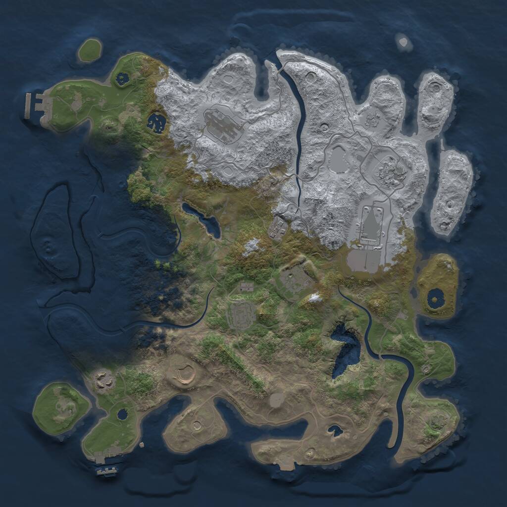Rust Map: Procedural Map, Size: 4000, Seed: 600913748, 15 Monuments