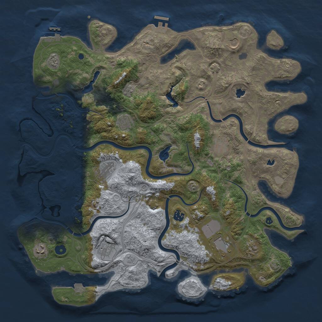 Rust Map: Procedural Map, Size: 4500, Seed: 1668579087, 16 Monuments