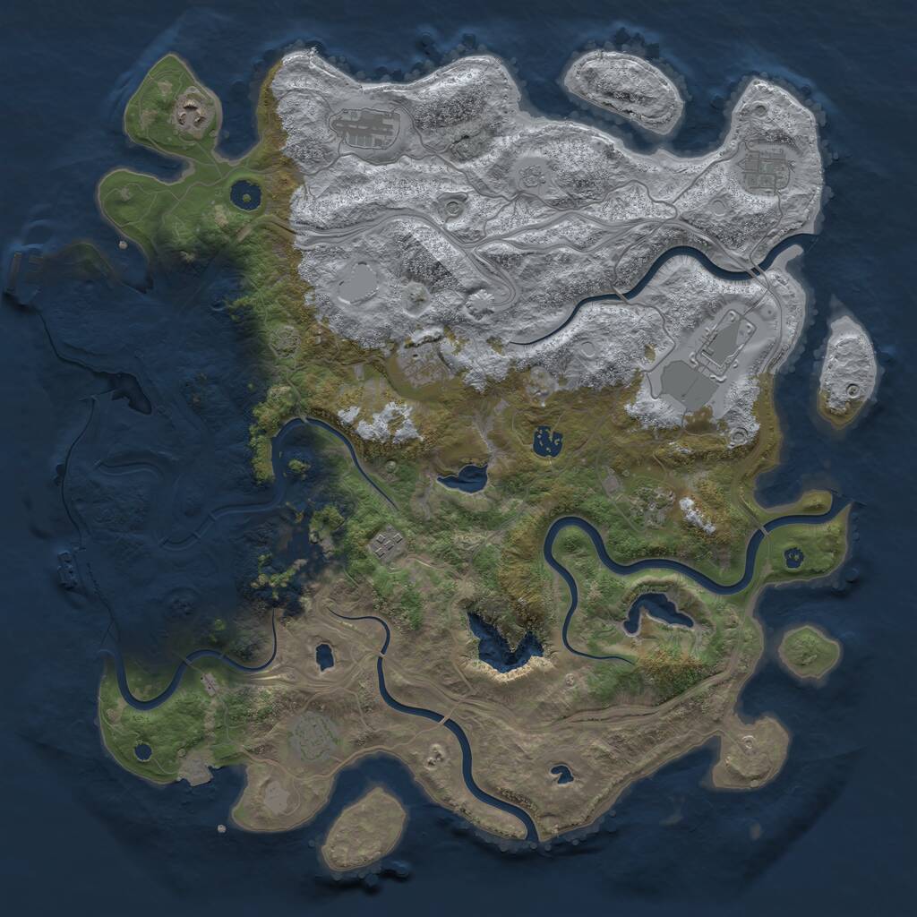Rust Map: Procedural Map, Size: 4500, Seed: 792637655, 16 Monuments