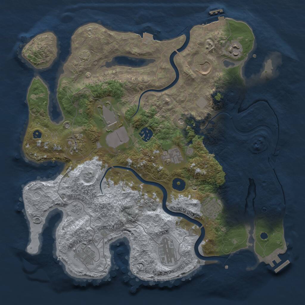 Rust Map: Procedural Map, Size: 3500, Seed: 1541600817, 16 Monuments
