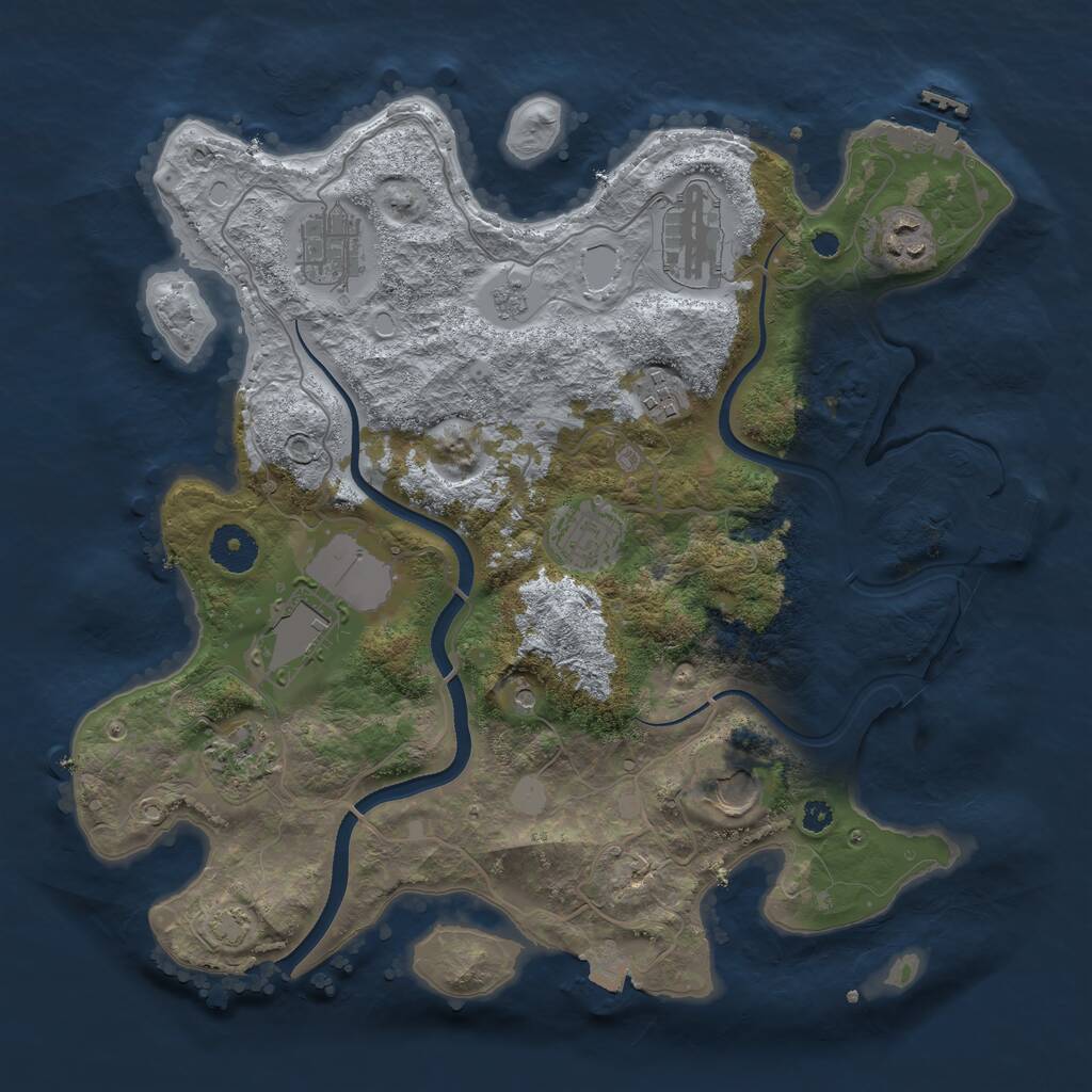 Rust Map: Procedural Map, Size: 3500, Seed: 1550611446, 14 Monuments