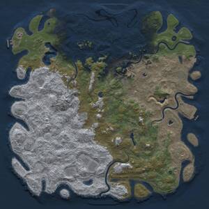 Thumbnail Rust Map: Procedural Map, Size: 6000, Seed: 408260778, 17 Monuments