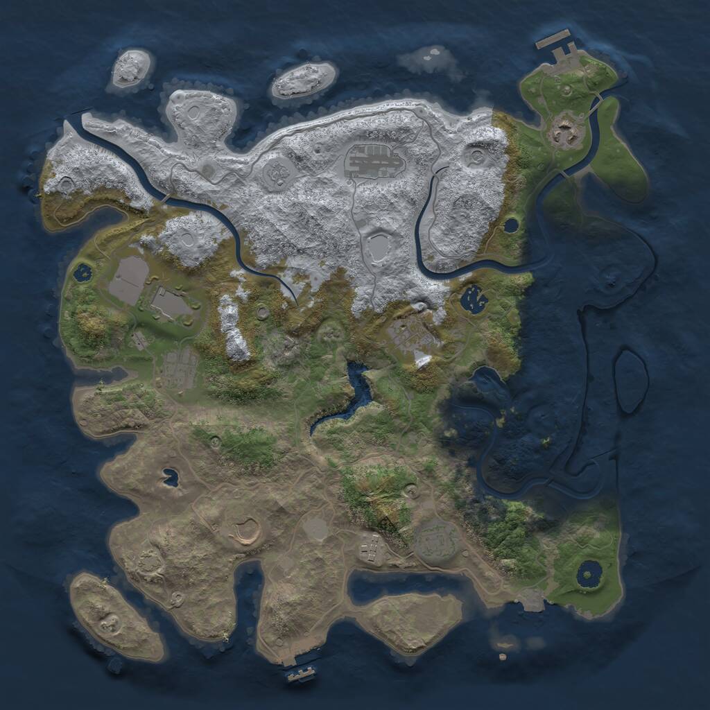 Rust Map: Procedural Map, Size: 4000, Seed: 1086695873, 15 Monuments