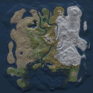 Thumbnail Rust Map: Procedural Map, Size: 4000, Seed: 590591, 13 Monuments