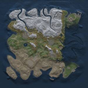 Thumbnail Rust Map: Procedural Map, Size: 3500, Seed: 433569536, 14 Monuments