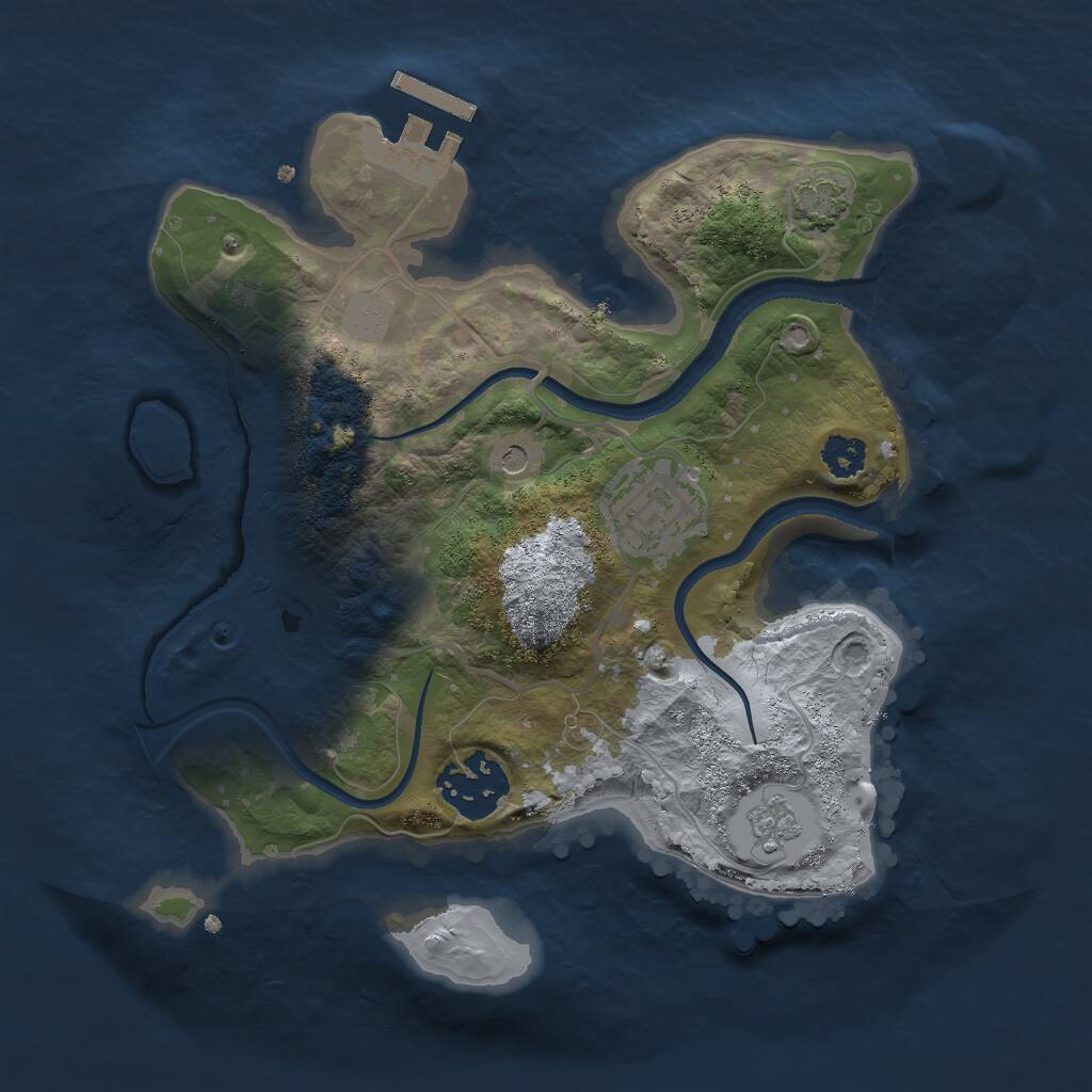 Rust Map: Procedural Map, Size: 2500, Seed: 12573676, 7 Monuments