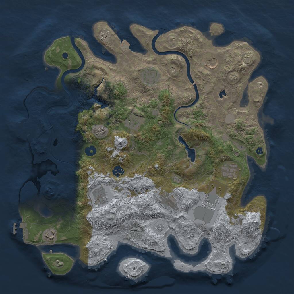 Rust Map: Procedural Map, Size: 4000, Seed: 85688908, 16 Monuments