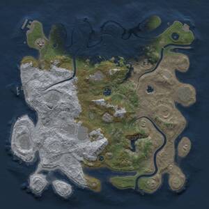 Thumbnail Rust Map: Procedural Map, Size: 4000, Seed: 1701190793, 16 Monuments