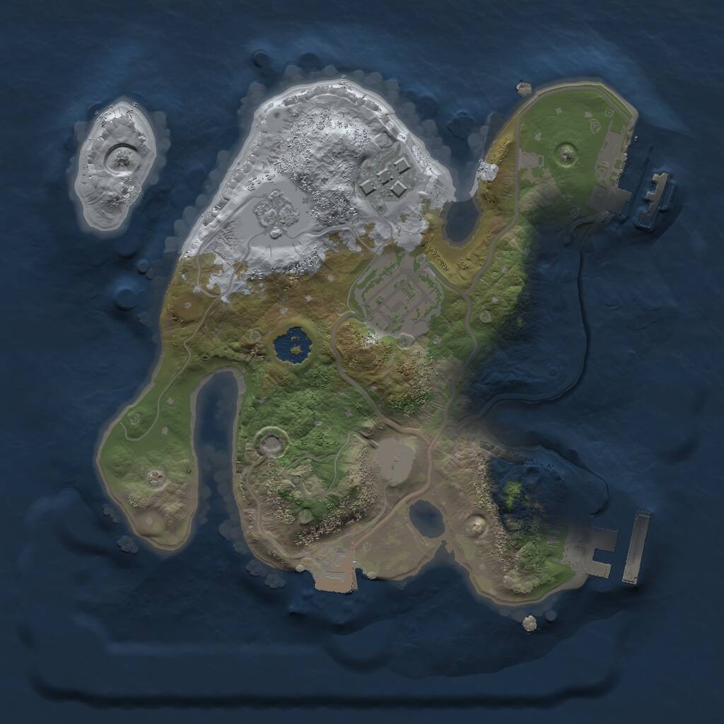 Rust Map: Procedural Map, Size: 2000, Seed: 504891, 6 Monuments