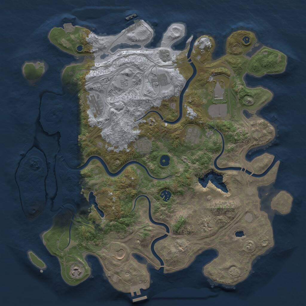 Rust Map: Procedural Map, Size: 4250, Seed: 867785786, 16 Monuments