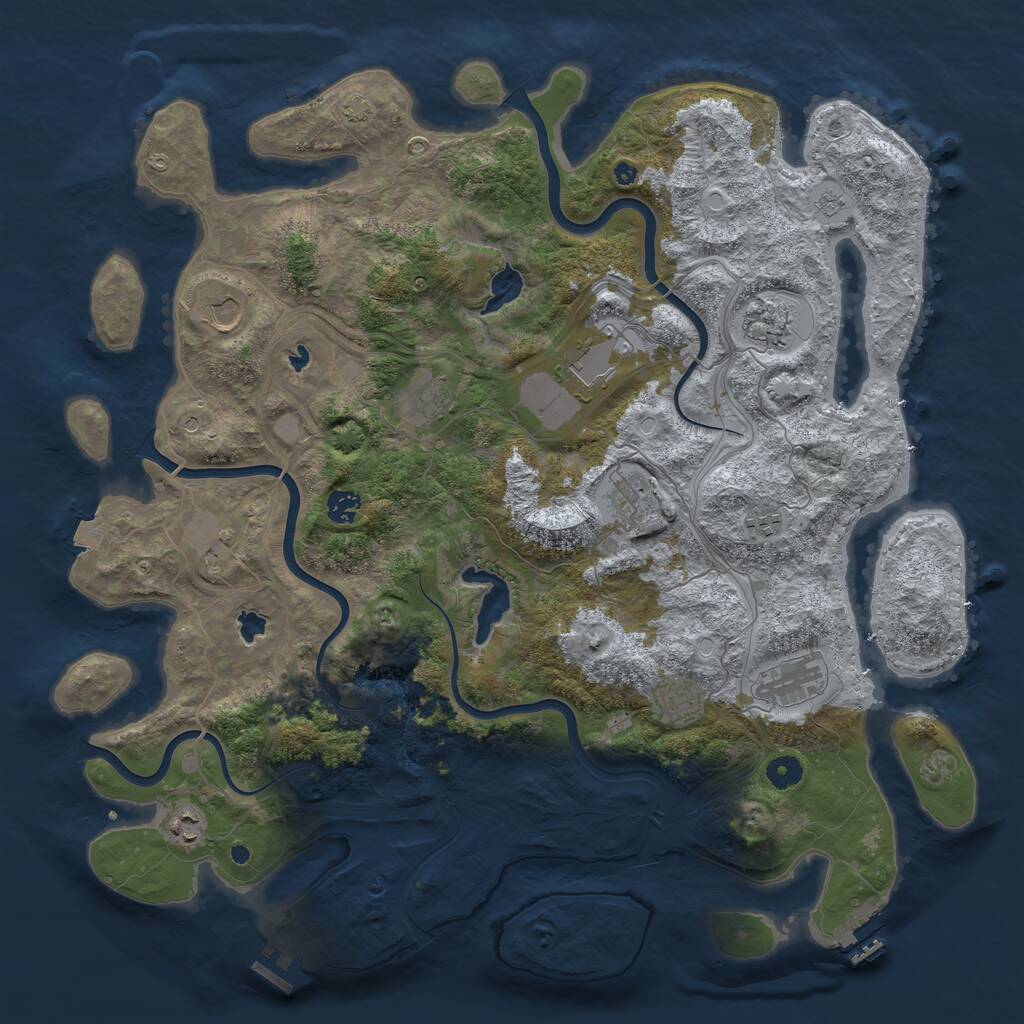 Rust Map: Procedural Map, Size: 4500, Seed: 1752214126, 17 Monuments