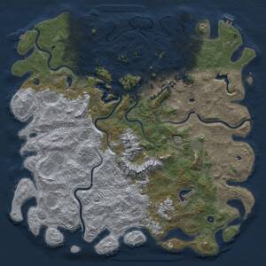 Thumbnail Rust Map: Procedural Map, Size: 6000, Seed: 1165455309, 17 Monuments