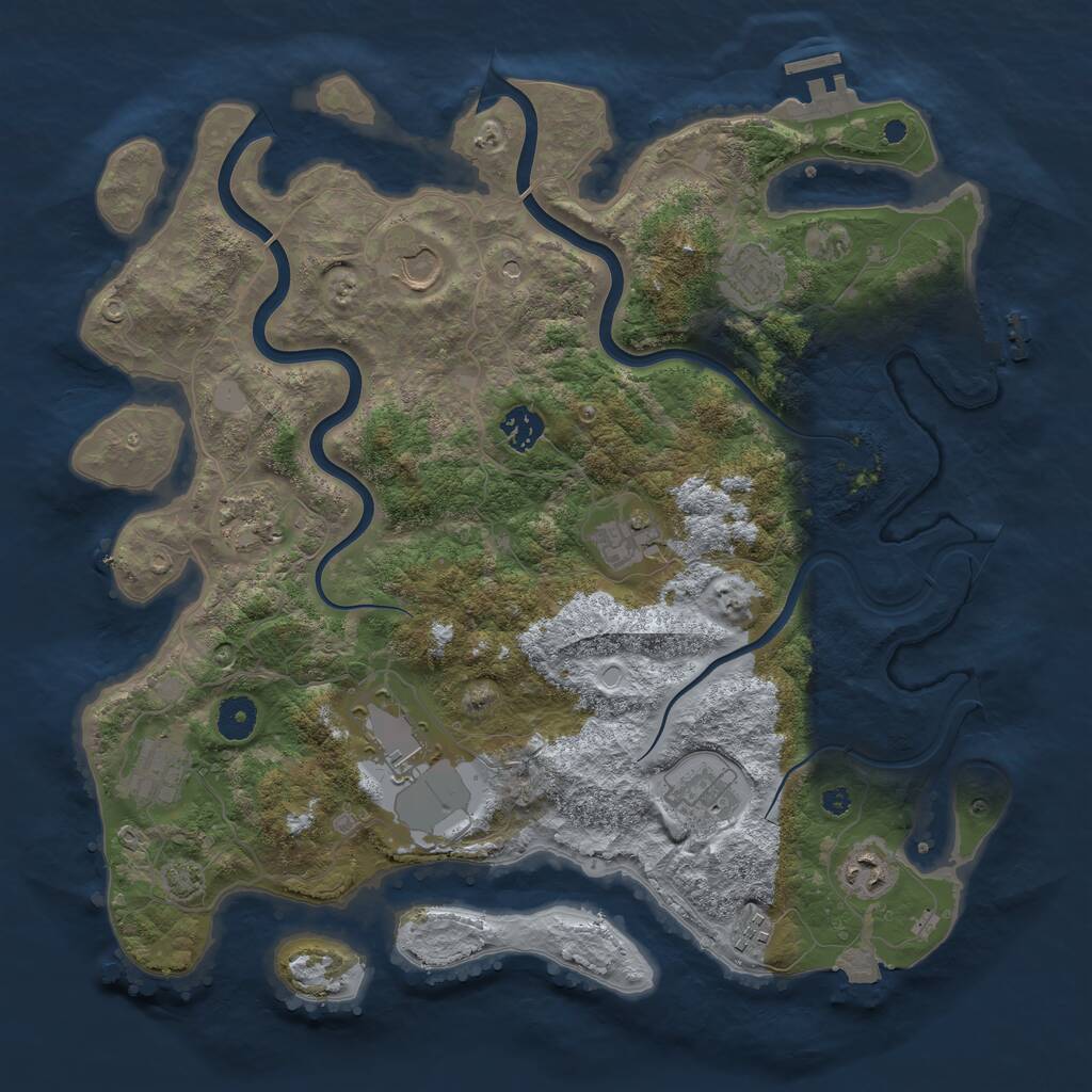 Rust Map: Procedural Map, Size: 3900, Seed: 517030422, 15 Monuments