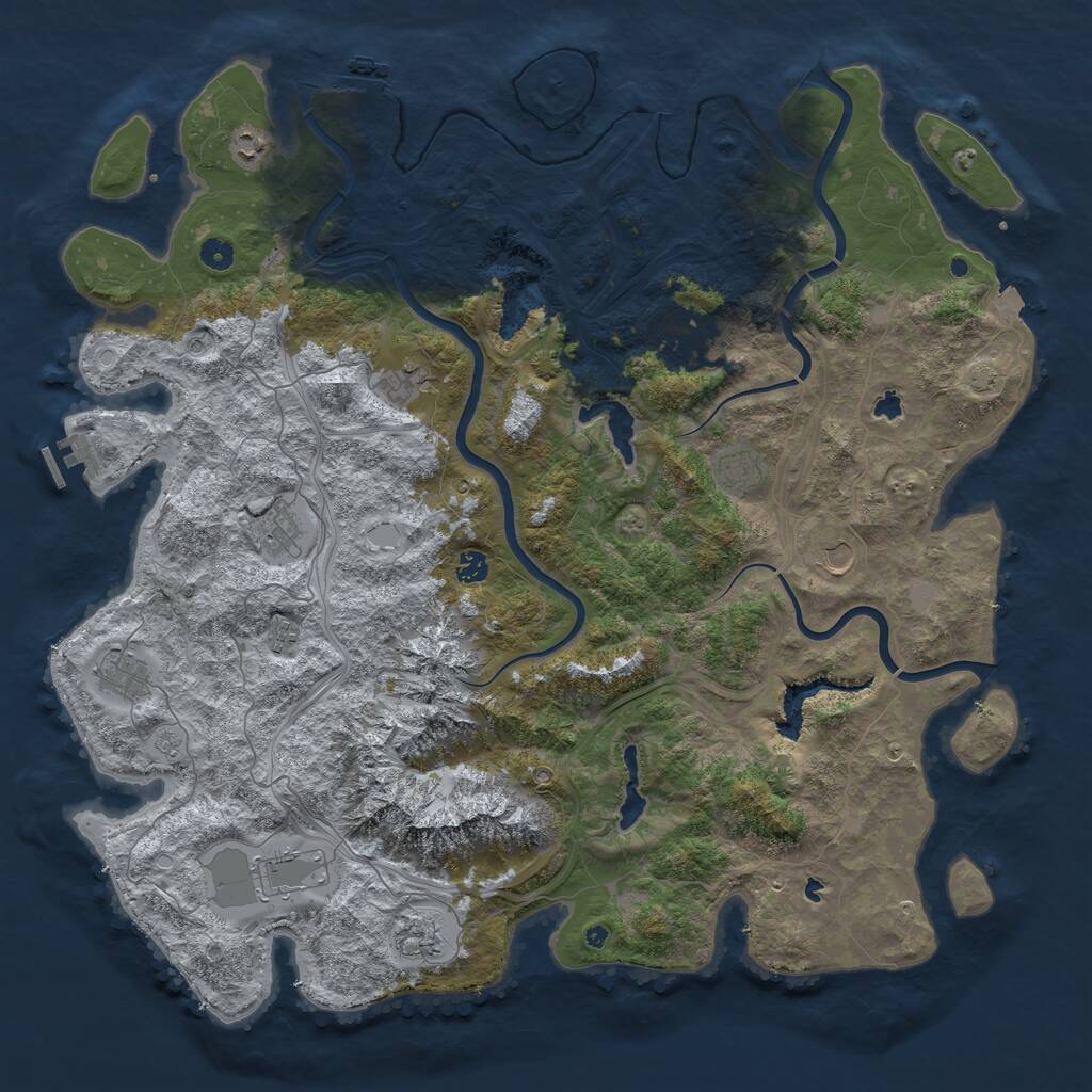 Rust Map: Procedural Map, Size: 5000, Seed: 41000, 17 Monuments