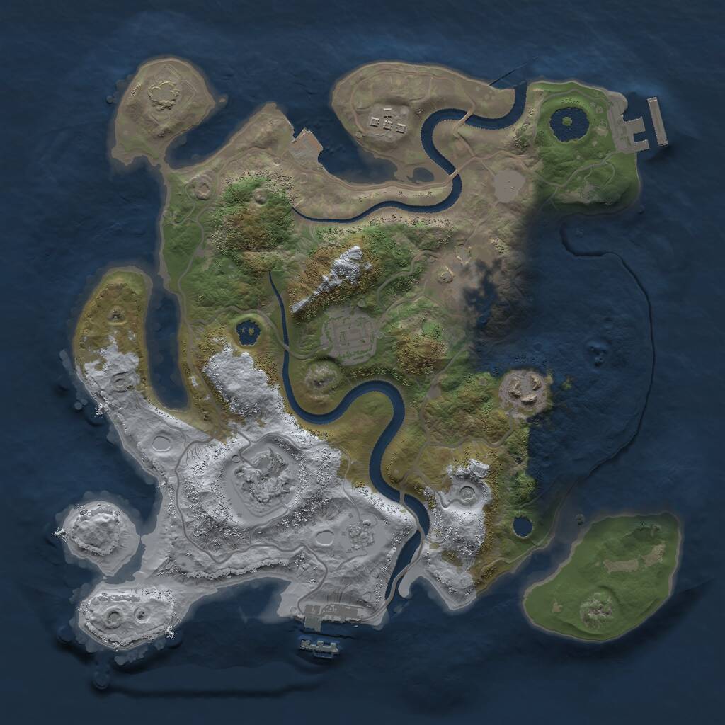 Rust Map: Procedural Map, Size: 3000, Seed: 427143482, 11 Monuments
