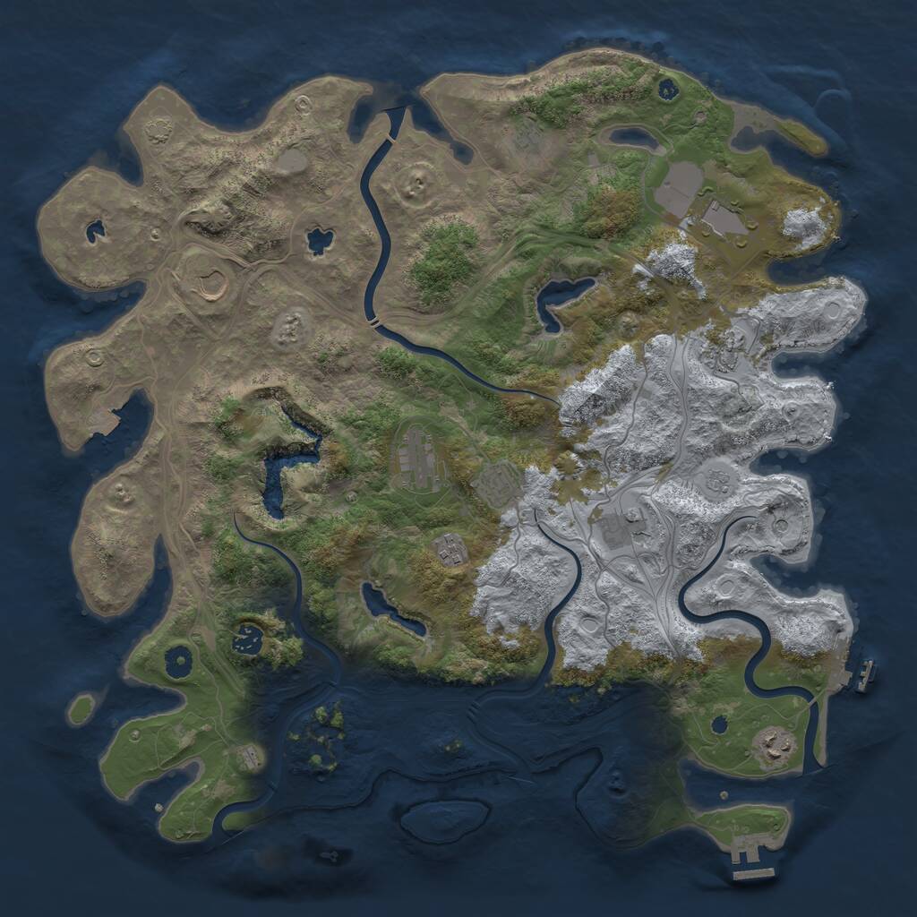 Rust Map: Procedural Map, Size: 4500, Seed: 72536502, 16 Monuments