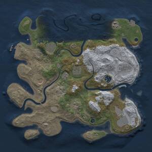 Thumbnail Rust Map: Procedural Map, Size: 3500, Seed: 254062536, 15 Monuments