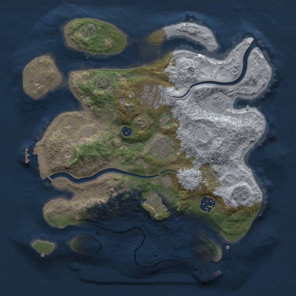 Rust Map: Procedural Map, Size: 3000, Seed: 1311008134, 11 Monuments