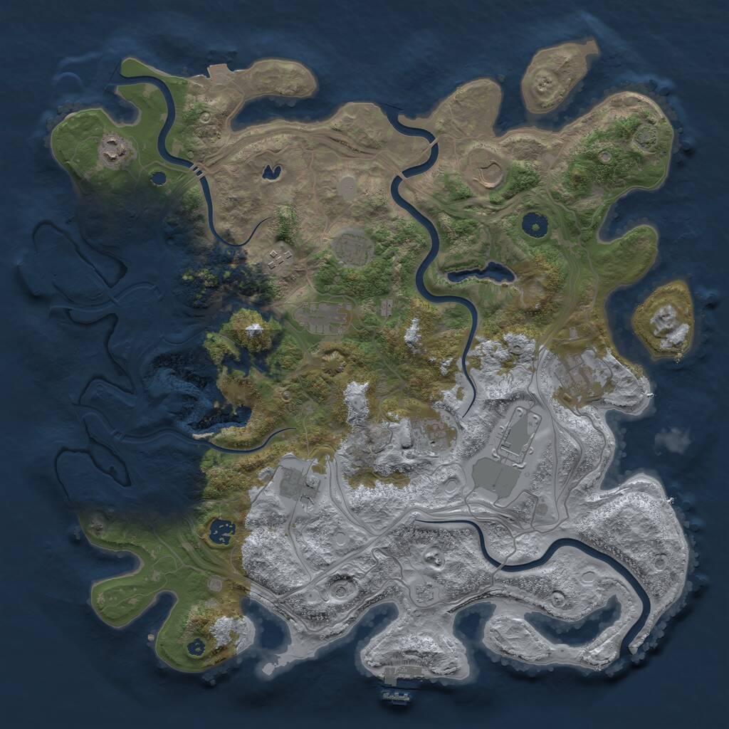 Rust Map: Procedural Map, Size: 4250, Seed: 1433886163, 16 Monuments