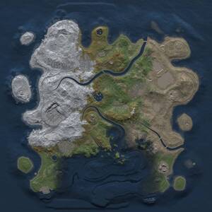 Thumbnail Rust Map: Procedural Map, Size: 3500, Seed: 1647934391, 14 Monuments