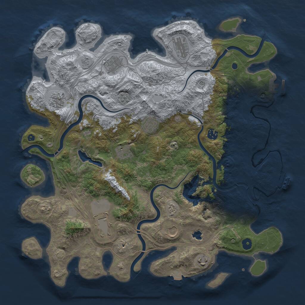 Rust Map: Procedural Map, Size: 4250, Seed: 110687728, 16 Monuments