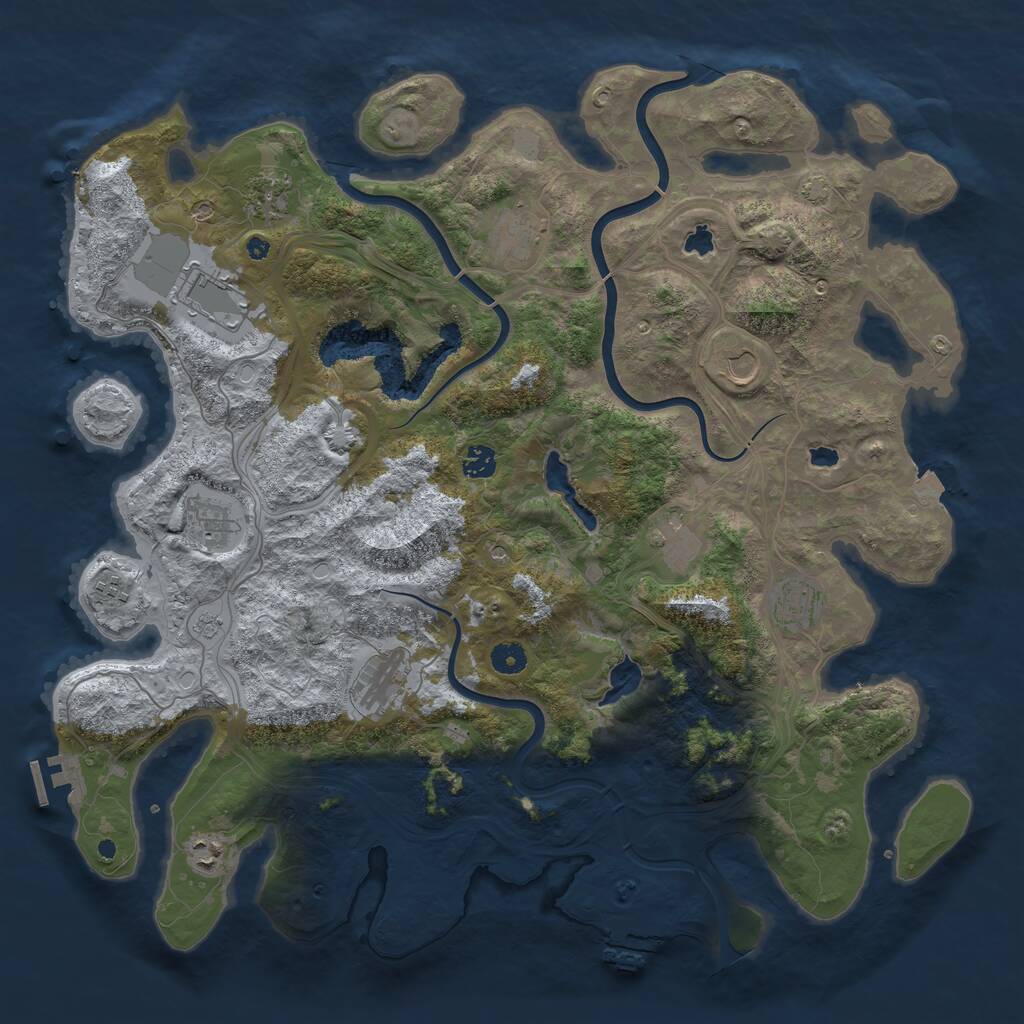 Rust Map: Procedural Map, Size: 4500, Seed: 41101479, 17 Monuments
