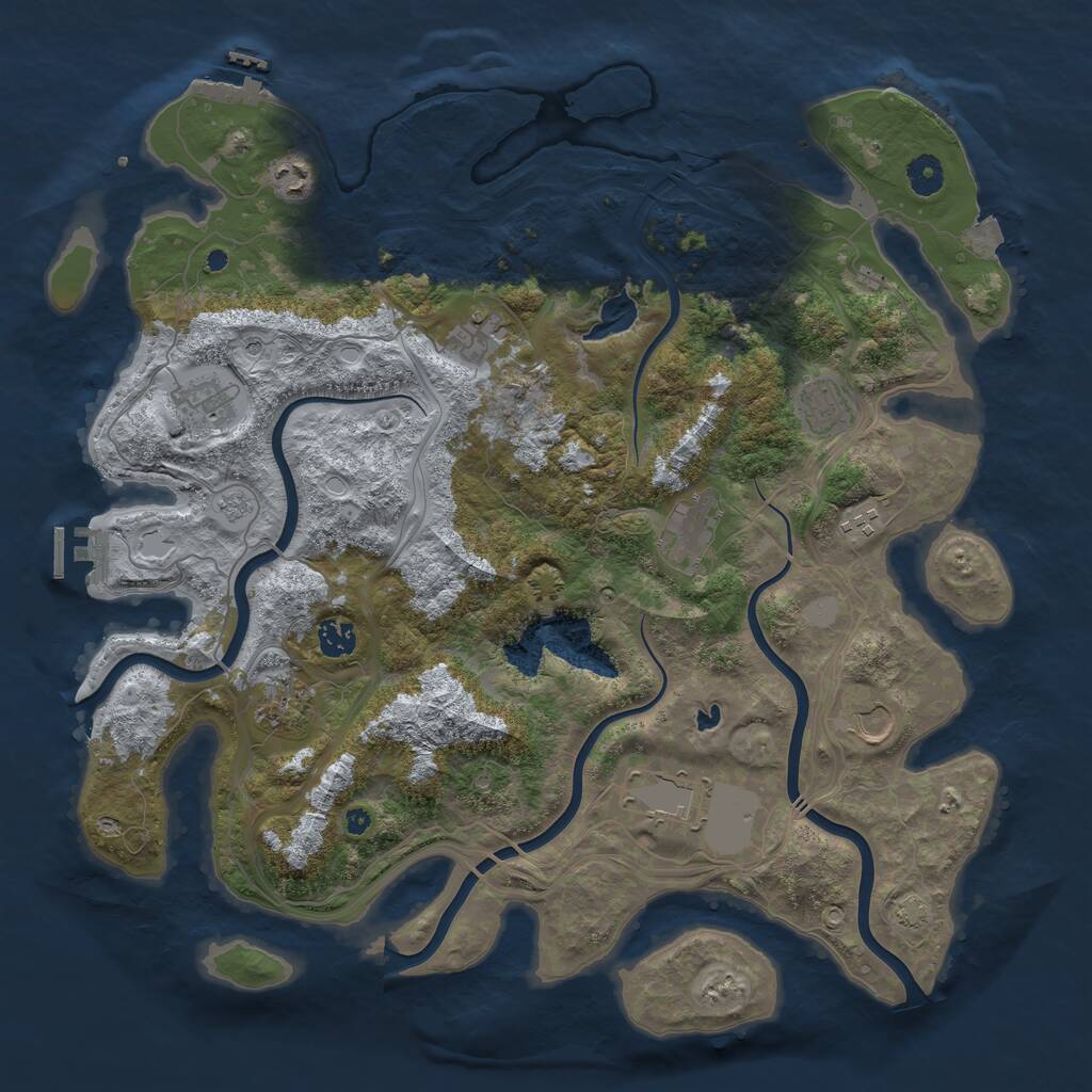 Rust Map: Procedural Map, Size: 4250, Seed: 439320024, 16 Monuments