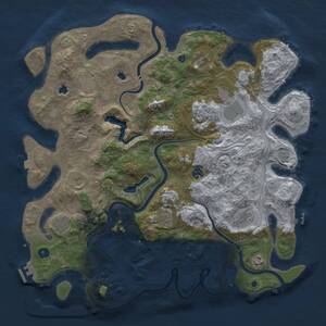 Thumbnail Rust Map: Procedural Map, Size: 4500, Seed: 944435269, 16 Monuments