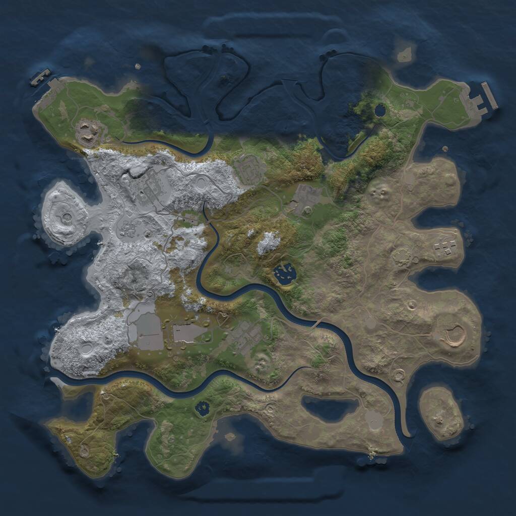 Rust Map: Procedural Map, Size: 3600, Seed: 1717906082, 15 Monuments