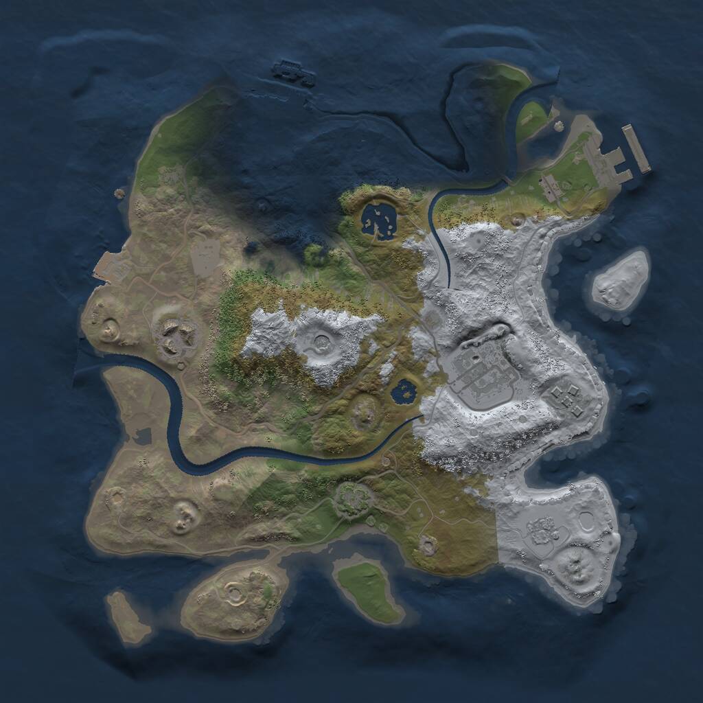 Rust Map: Procedural Map, Size: 2800, Seed: 28145, 10 Monuments