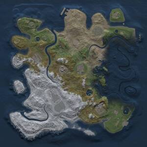 Thumbnail Rust Map: Procedural Map, Size: 3600, Seed: 535342061, 14 Monuments