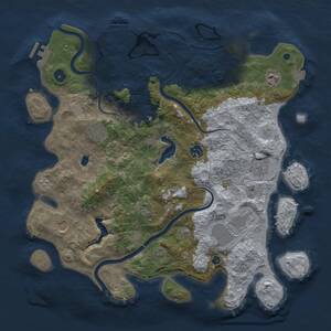 Thumbnail Rust Map: Procedural Map, Size: 4000, Seed: 272369885, 14 Monuments
