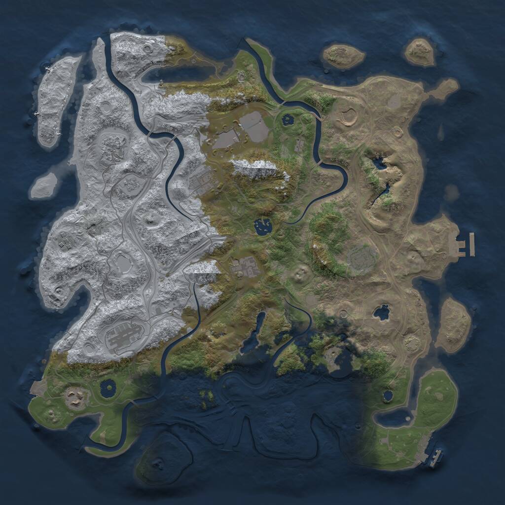 Rust Map: Procedural Map, Size: 4250, Seed: 898161890, 17 Monuments