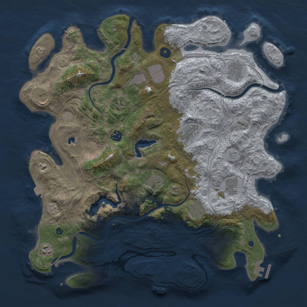 Rust Map: Procedural Map, Size: 4250, Seed: 1952624306, 17 Monuments