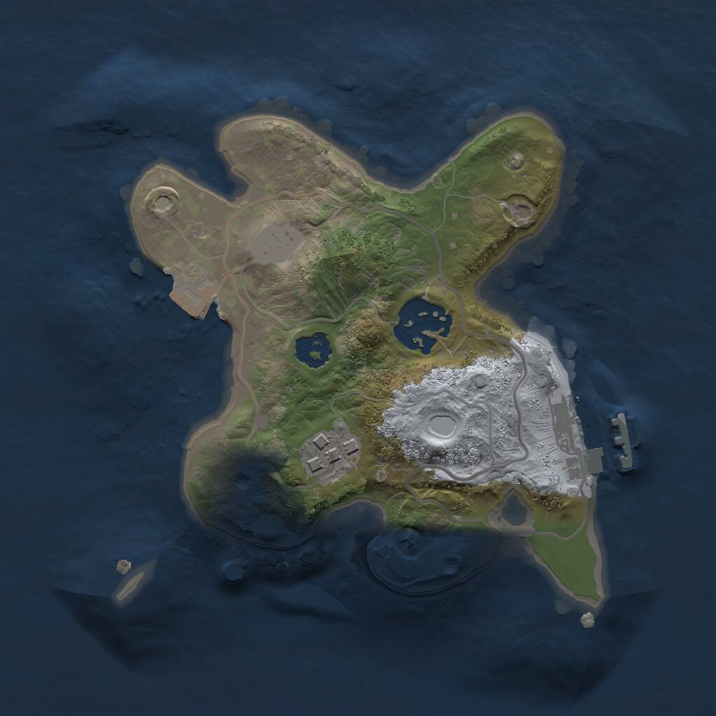 Rust Map: Procedural Map, Size: 2000, Seed: 452077441, 4 Monuments
